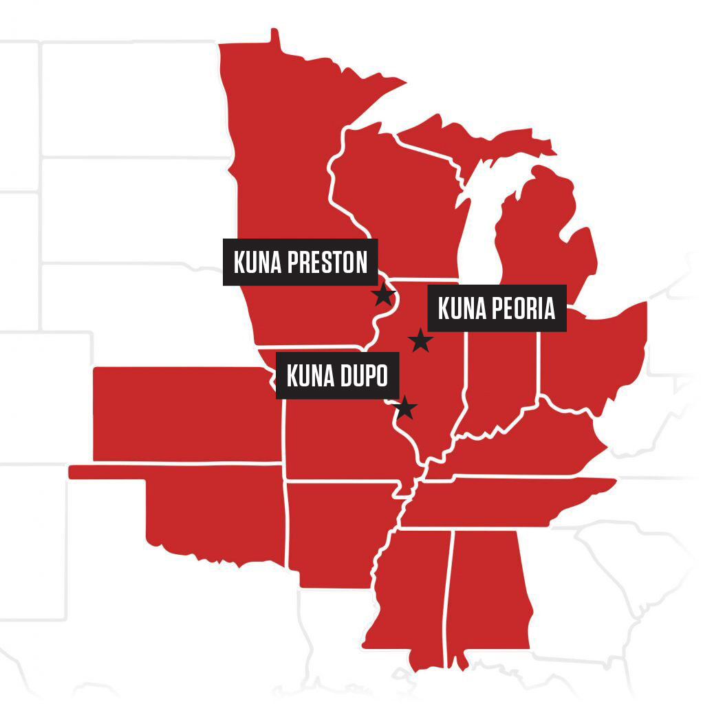 Map of Kuna foodservice coverage